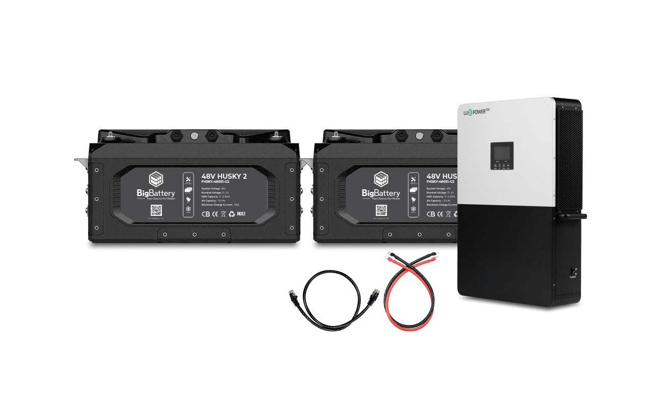 48V 2X HUSKY 2 KIT – 6K LUXPower Inverter | 100Ah |  5.12kWh | LIFEPO4 Power Block | Lithium Battery Pack