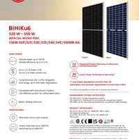 Canadian Solar - 30x Panels - 535W - CSI - CS6W-535MB-AG Bifacial｜2-4 Weeks Ship Time