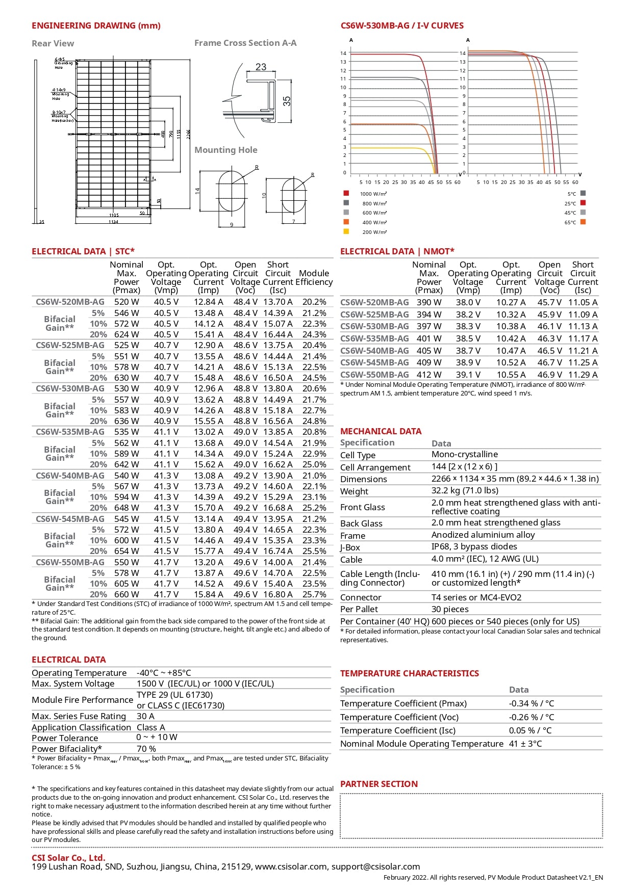 Canadian Solar - 30x Panels - 535W - CSI - CS6W-535MB-AG Bifacial｜2-4 Weeks Ship Time