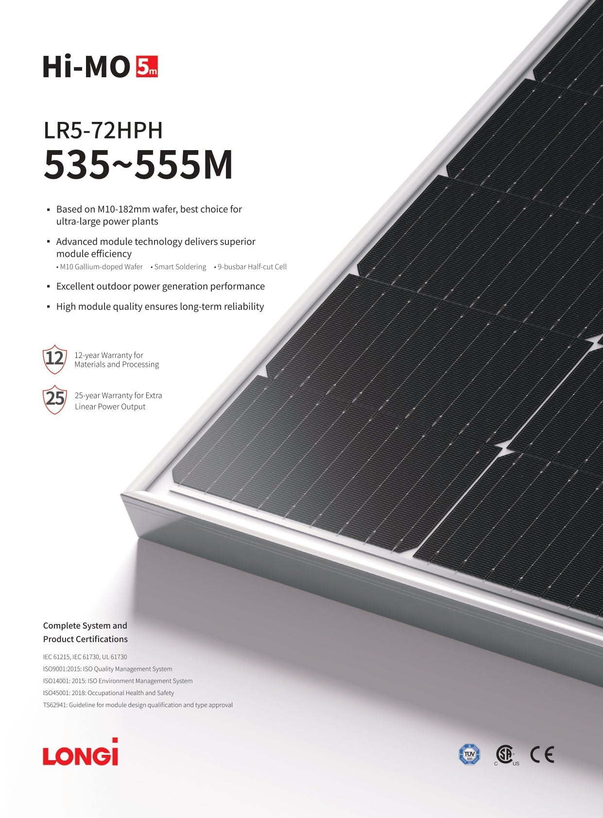 Longi - 31x Panels - 545W - LR5-72HPH-545M - Mono｜2-4 Weeks Ship Time