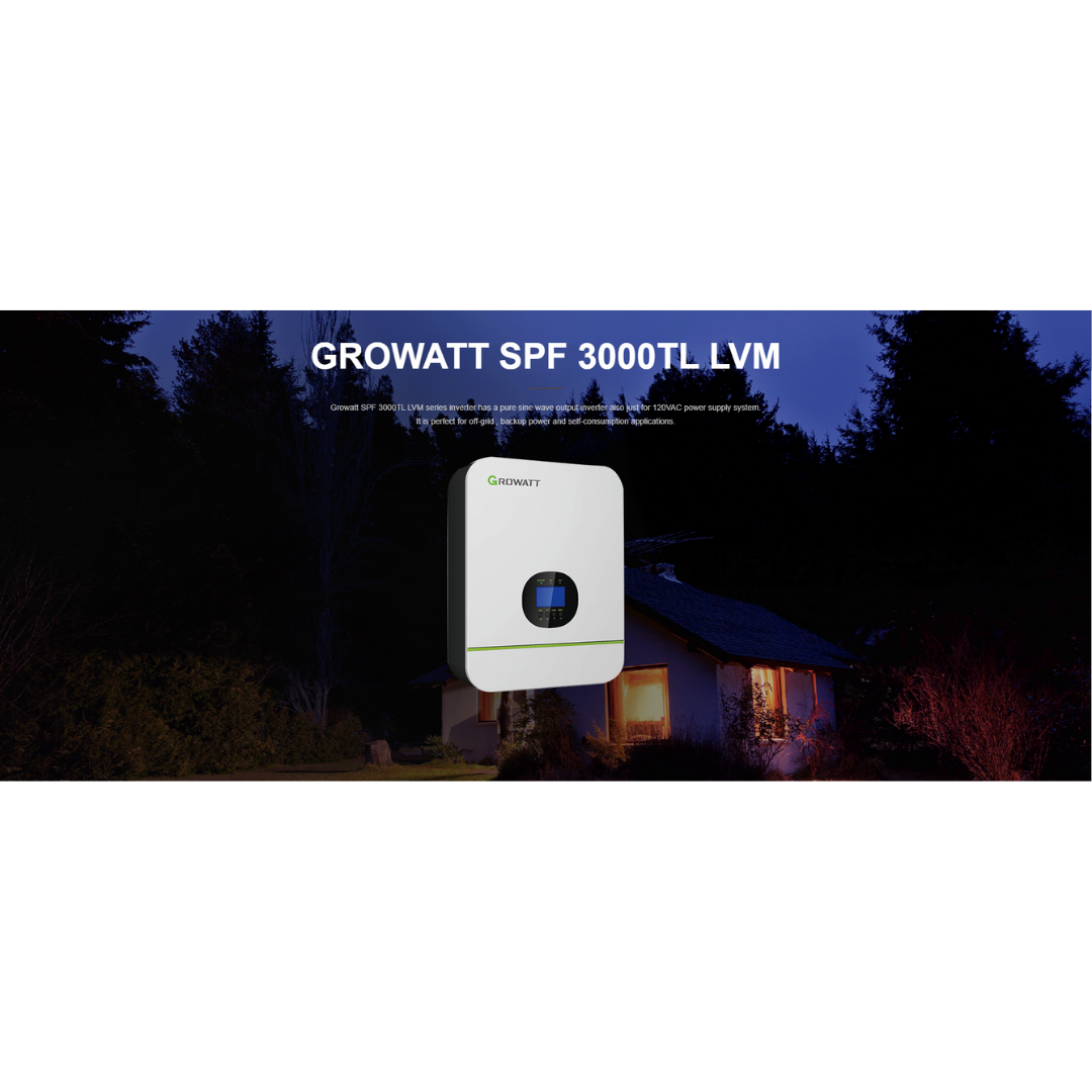 Growatt Solar Inverter 48V SPF 3000TL LVM 48P｜Solar & Off-Grid Storage Inverters