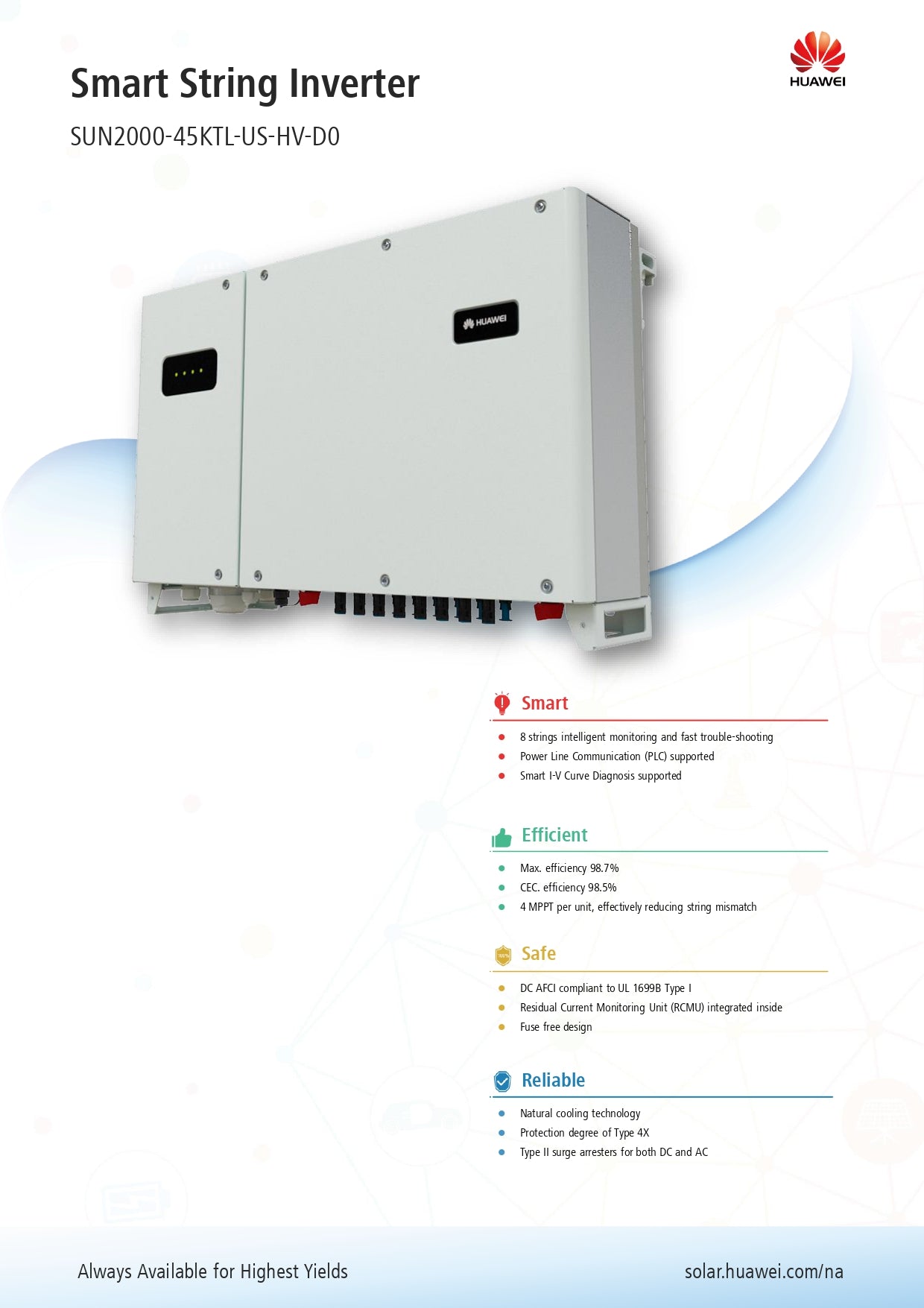 Huawei - 45KTL-US-HV-D0-PLC  | Currently On Backorder