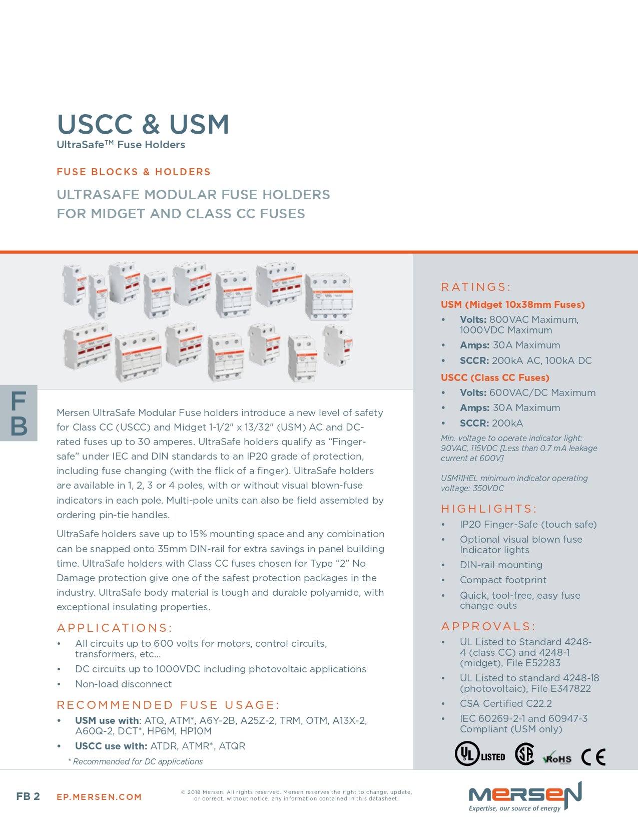 Mersen | Fuse Holder USM1｜2-4 Weeks Ship Time