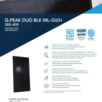 Q Cells - 12x Panels -  Q.PEAK DUO BLK-G10+ 395W - 66 Cell  | 4-8 Weeks Ship Time