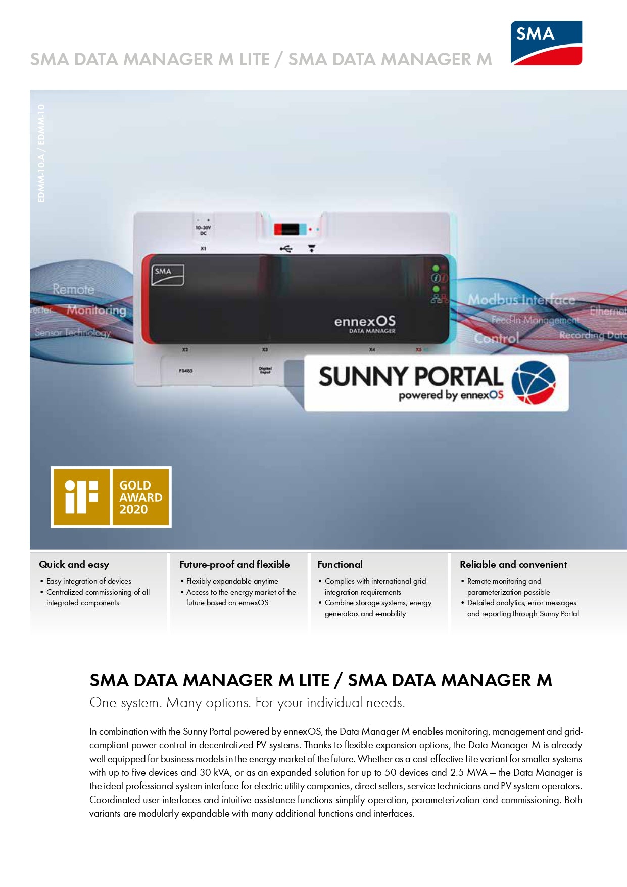 SMA | Data Manager M, Speedwire/Ethernet｜2-4 Weeks Ship Time