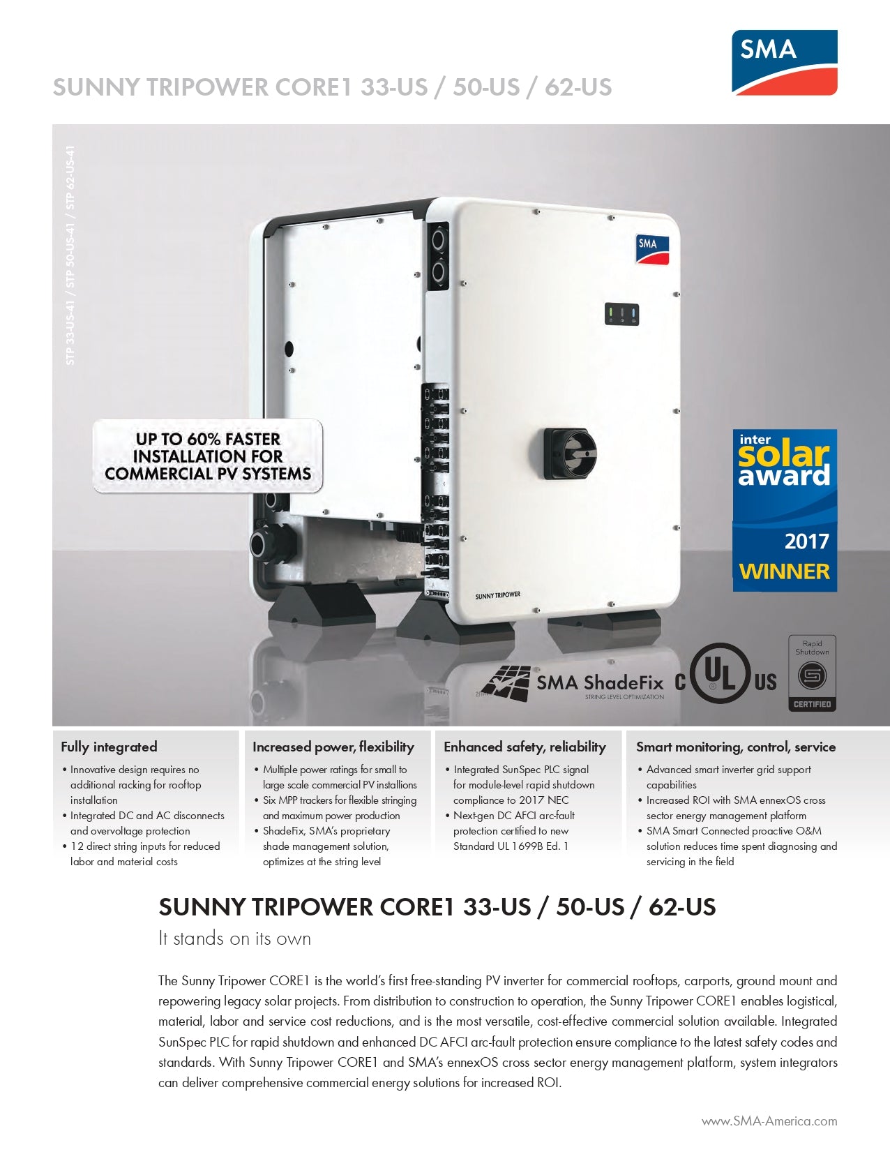 SMA - Tripower Core1-US, STP62-US-41｜3-8 Weeks Ship Time
