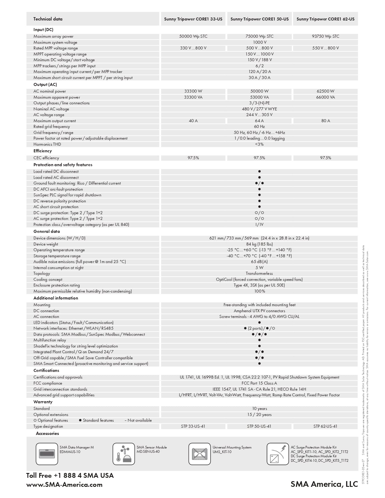 SMA - Tripower Core1-US, STP62-US-41｜3-8 Weeks Ship Time
