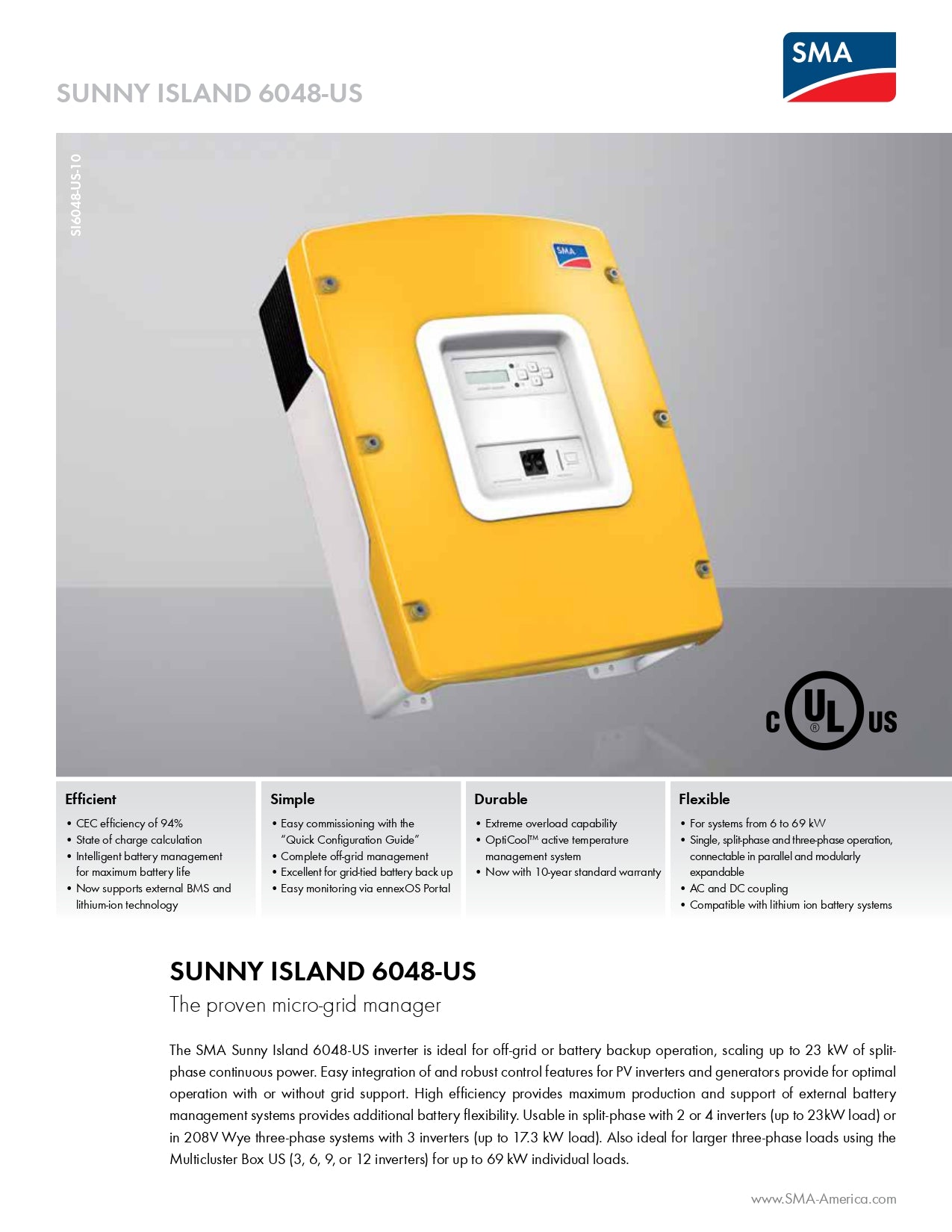 SMA - Sunny Island SI6048-US-10｜2-4 Weeks Ship Time