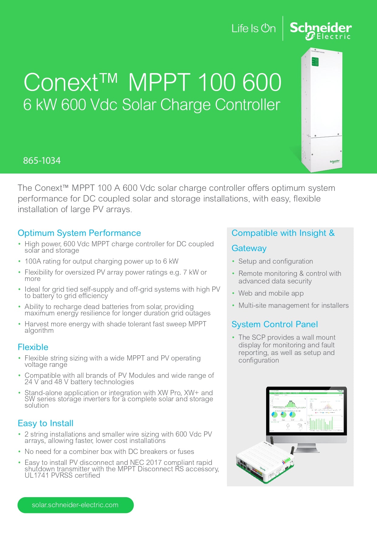 Schneider - Conext MPPT 100-600｜2-4 Weeks Ship Time
