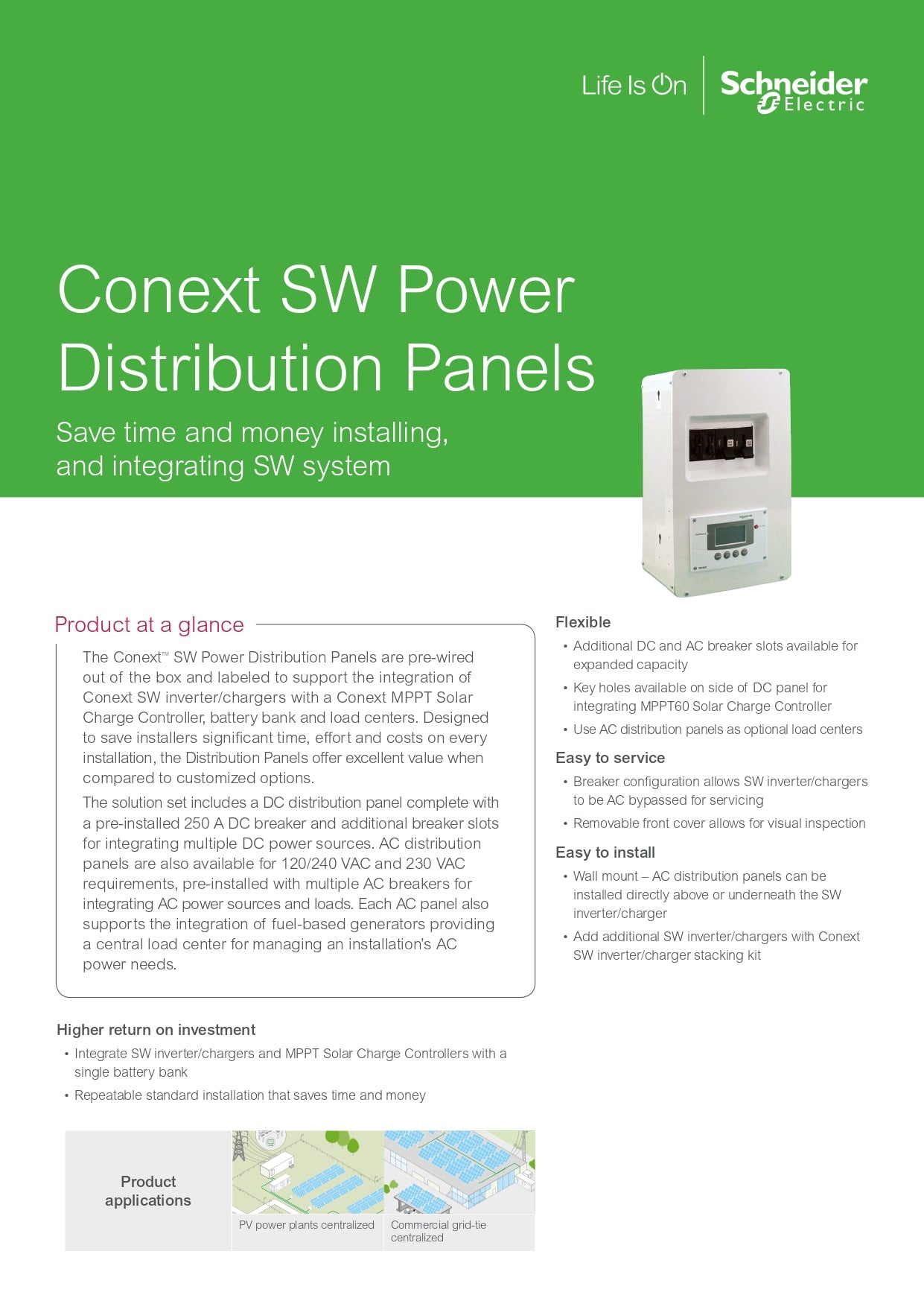 Schneider | Conext SW DC Distribution Panel｜2-4 Weeks Ship Time