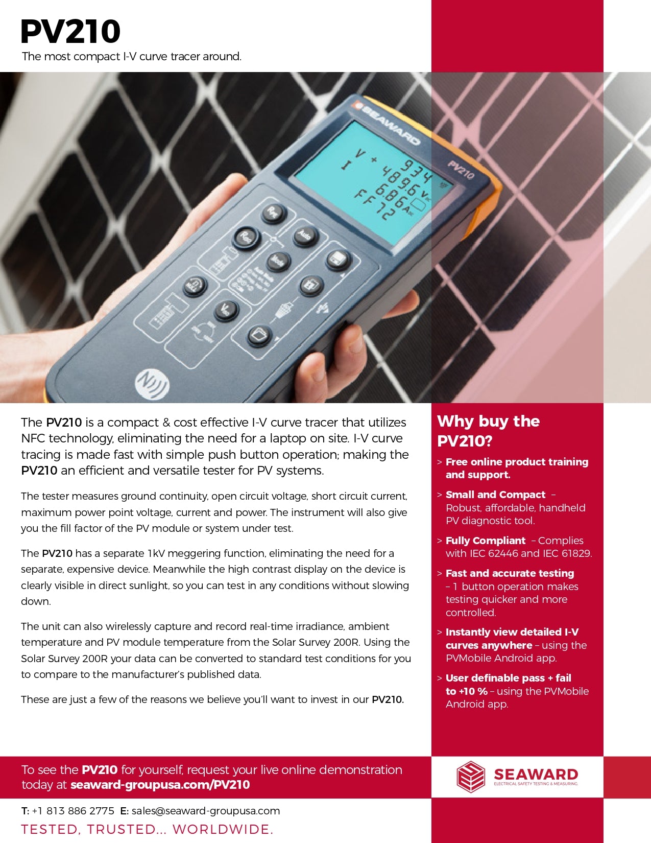 Seaward | PV210 Commissioning Kit｜2-4 Weeks Ship Time