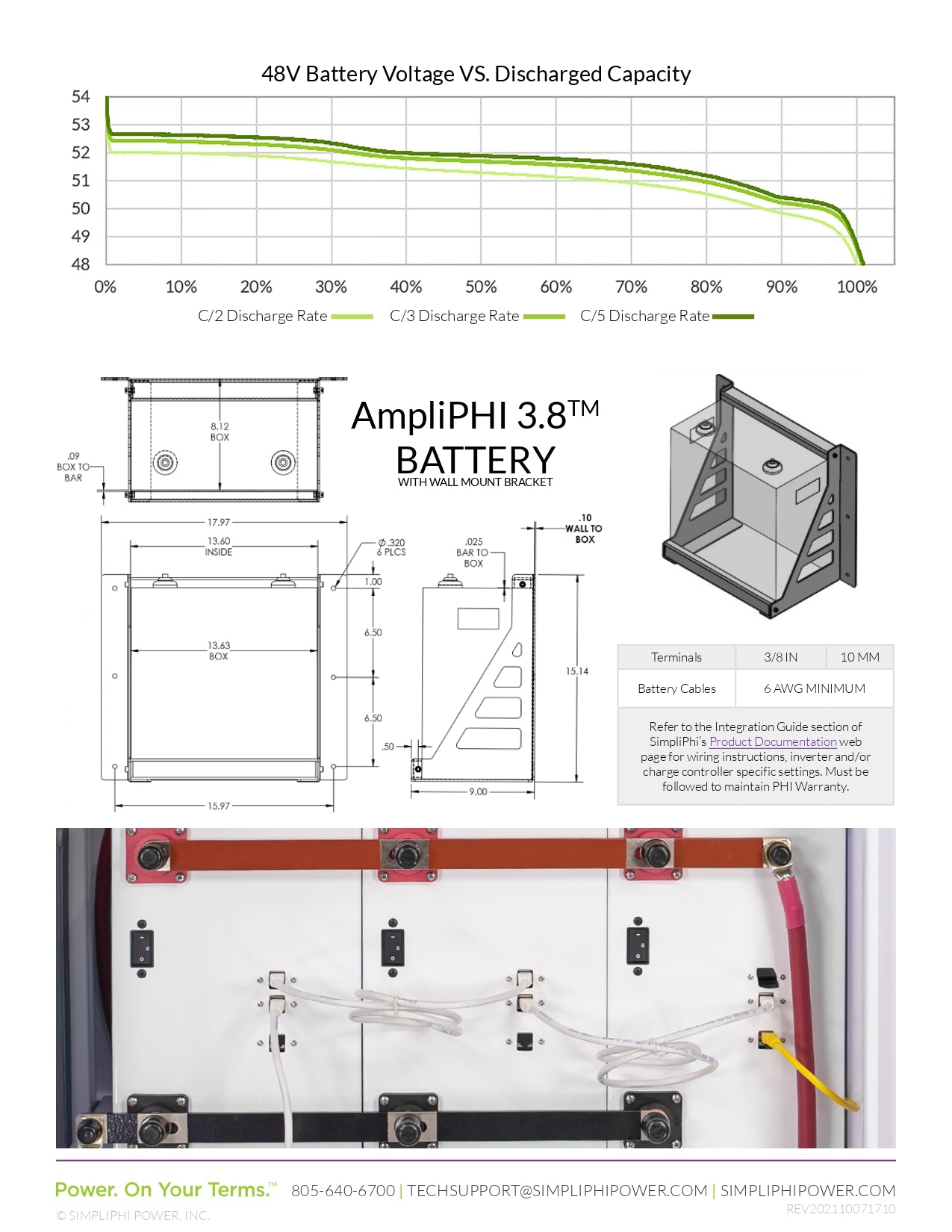 AmpliPHI 3.8 - 48V | 48V |100A | LFP Battery | 3.8kWh | SimpliPhi ｜2-4 Weeks Ship Time