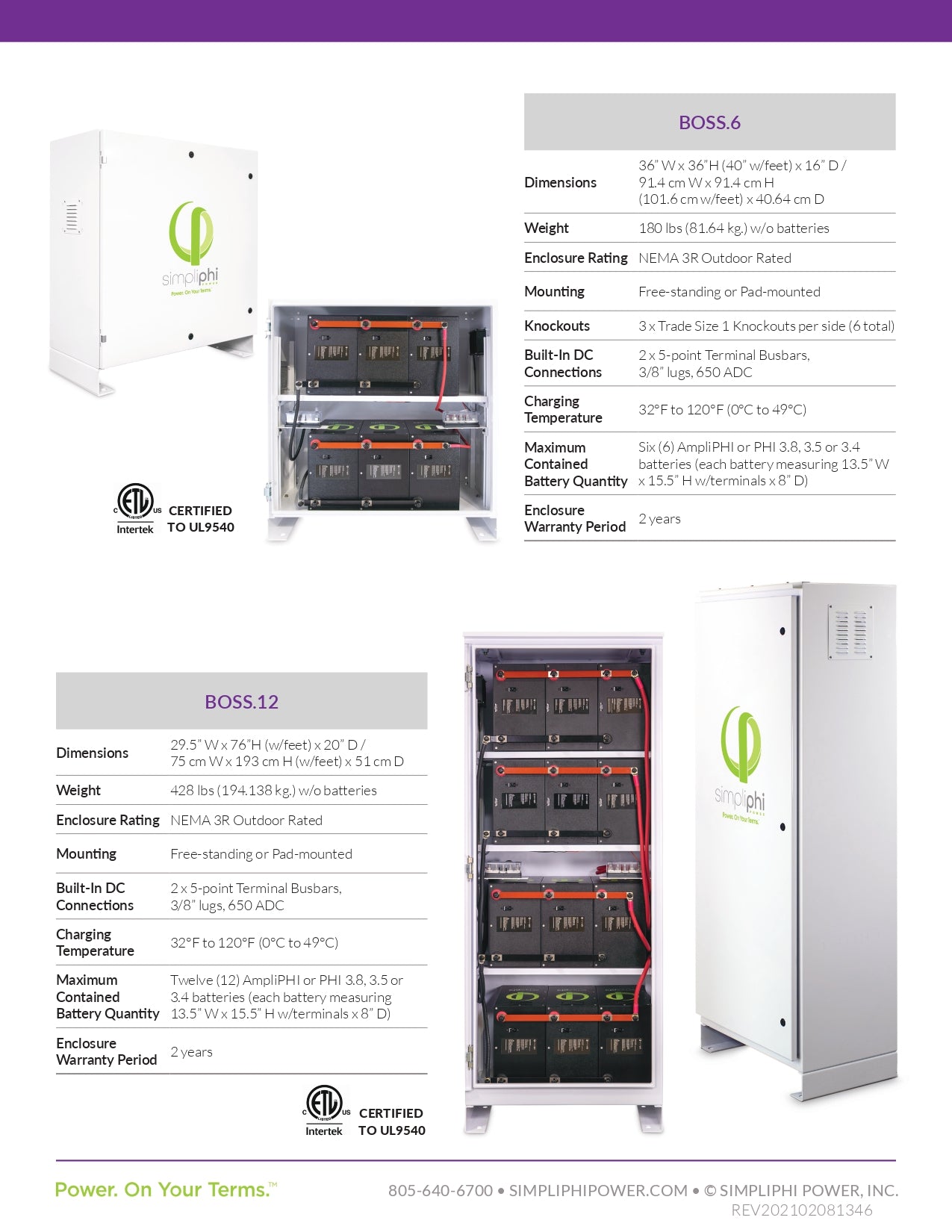 SimpliPhi - BOSS.12 - Battery Cabinet｜2-4 Weeks Ship Time