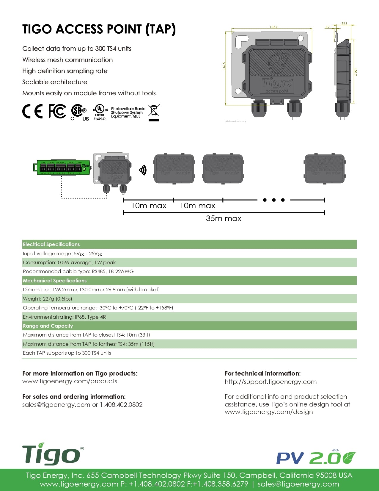 Tigo - TAP - Access Point｜2-4 Weeks Ship Time