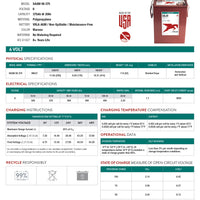 Trojan Battery - SAGM06-375｜6V｜375Ah (C20)｜1700 Cycles｜2-4 Weeks Ship Time