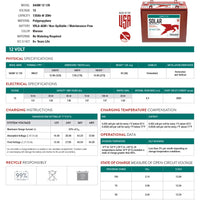 Trojan Battery - SAGM12-135｜12V｜135Ah (C20)｜1700 Cycles｜2-4 Weeks Ship Time