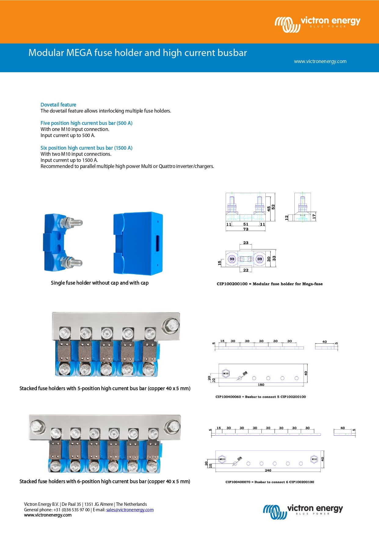 Victron Energy | Modular Fuse Holder MEGA-fuse｜2-4 Weeks Ship Time