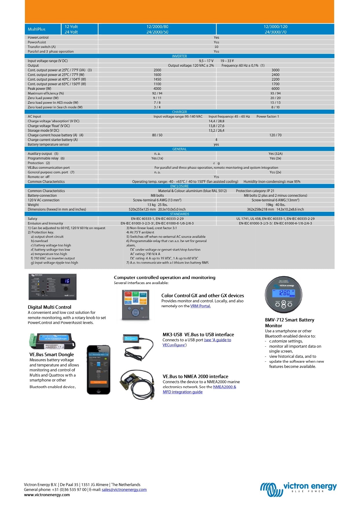 Victron Energy - MultiPlus 12/3000/120-50 - cLCus｜2-4 Weeks Ship Time