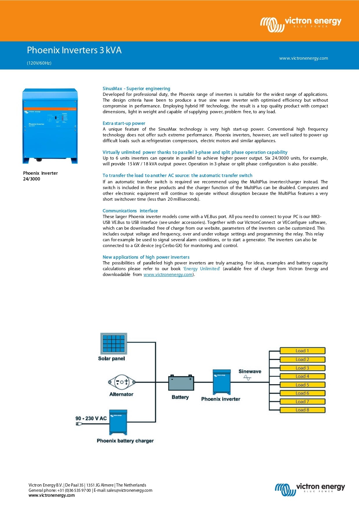 Victron Energy - Phoenix Inverter 12/3000｜2-4 Weeks Ship Time
