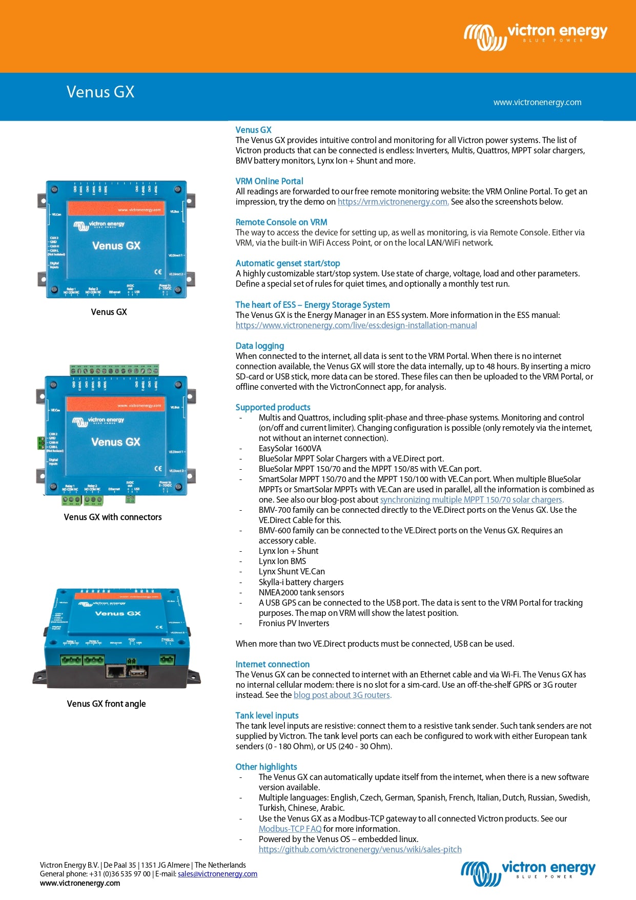 Victron Energy | Ventus GX System Gateway｜2-4 Weeks Ship Time