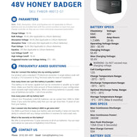 48V HONEY BADGER｜28Ah｜1.2kWh｜NMC Power Block｜Lithium Battery Pack｜3-8 Weeks Ship Time