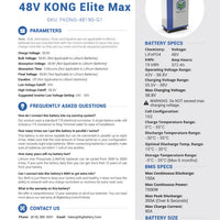 48V KONG ELITE MAX｜372Ah｜19.0kWh｜LIFEPO4 Power Block｜Lithium Battery Pack｜Ships In 3-8 Weeks