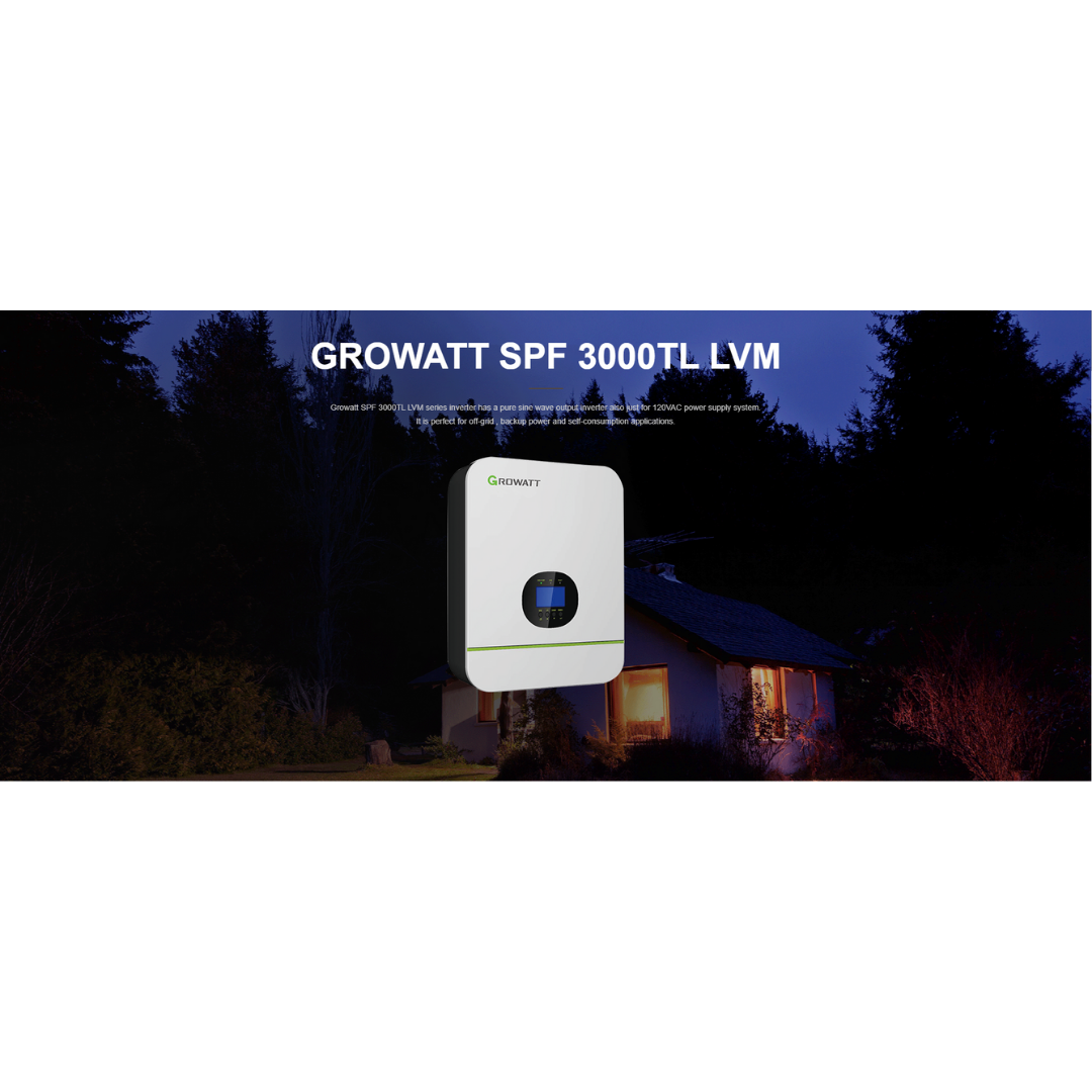 Growatt Solar Inverter 24V SPF 3000TL LVM 24P｜Solar & Off-Grid Storage Inverters｜ 24hrs Flash Sale