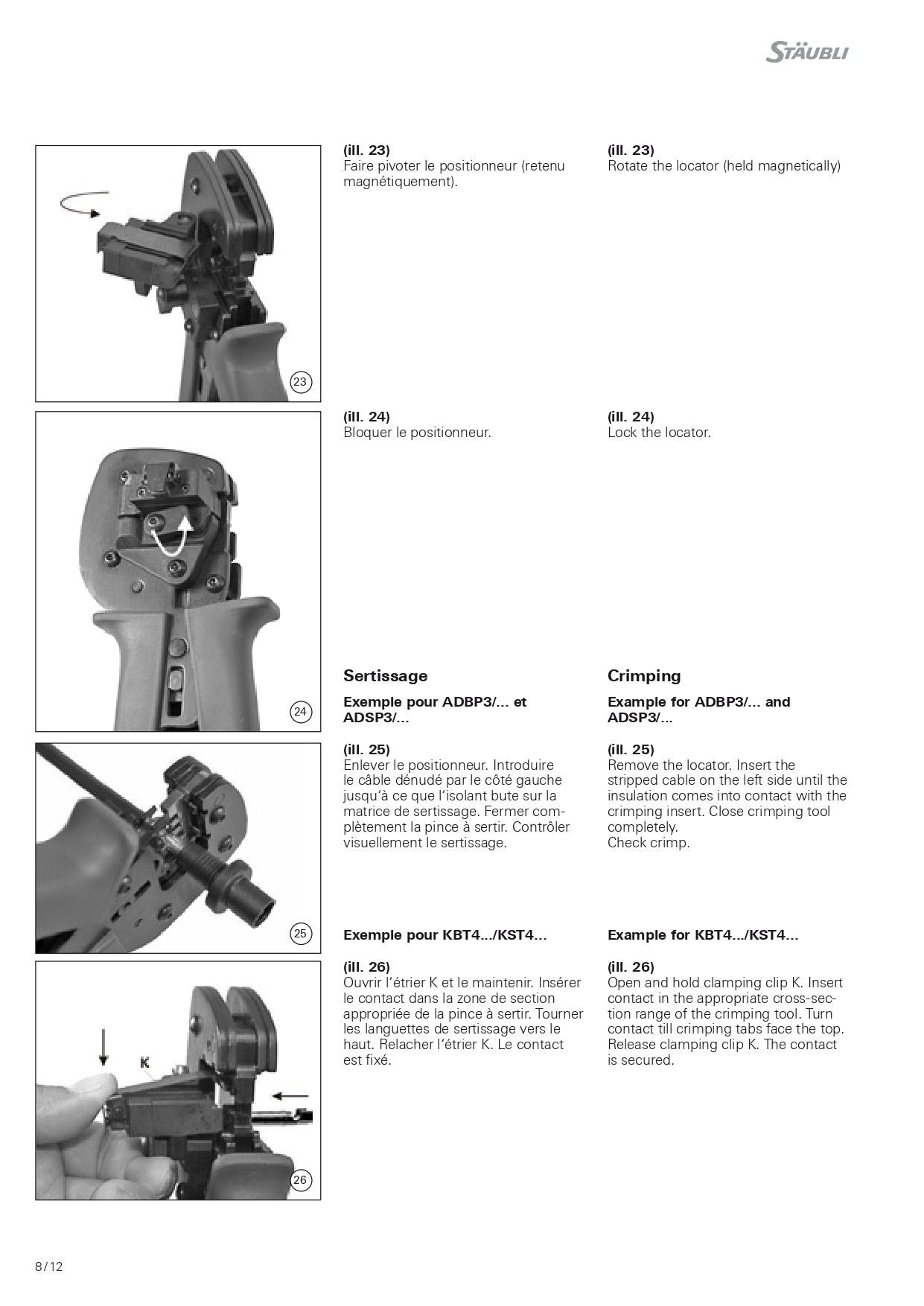 Staubli | PV-CZM-22100, MC4 crimper 12-10-8mm｜2-4 Weeks Ship Time