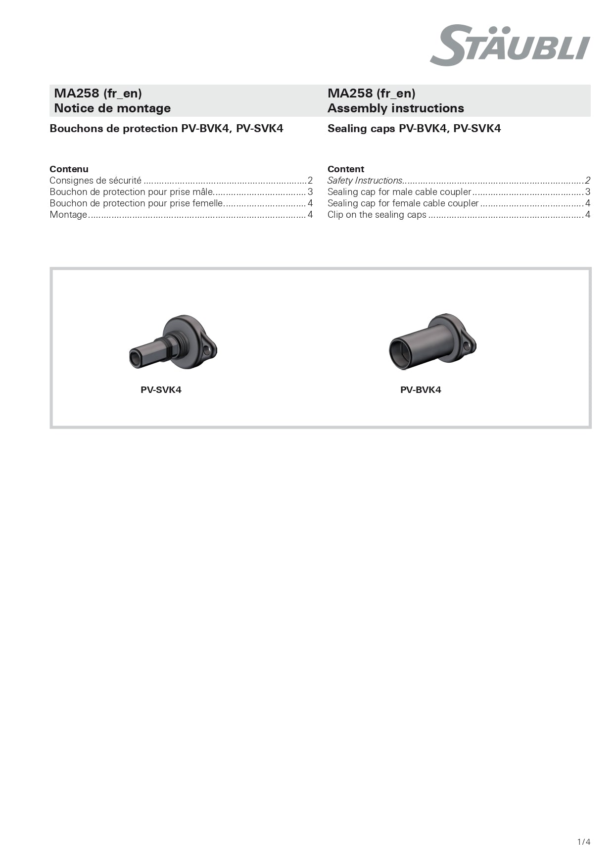 Multi Contact MC4 | Male Connector Cap PV-SVK4｜2-4 Weeks Ship Time