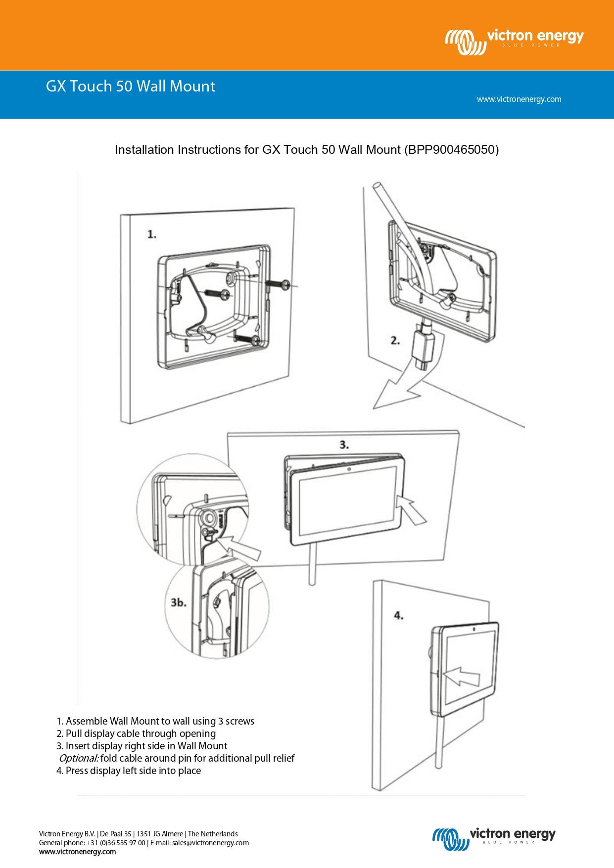 Victron Energy | GX Touch 70 - Wall Mount Bracket｜2-4 Weeks Ship Time