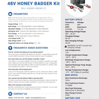 48V HONEY BADGER Kit｜112Ah｜4.8kWh｜NMC Power Block｜3-8 Weeks Ship Time