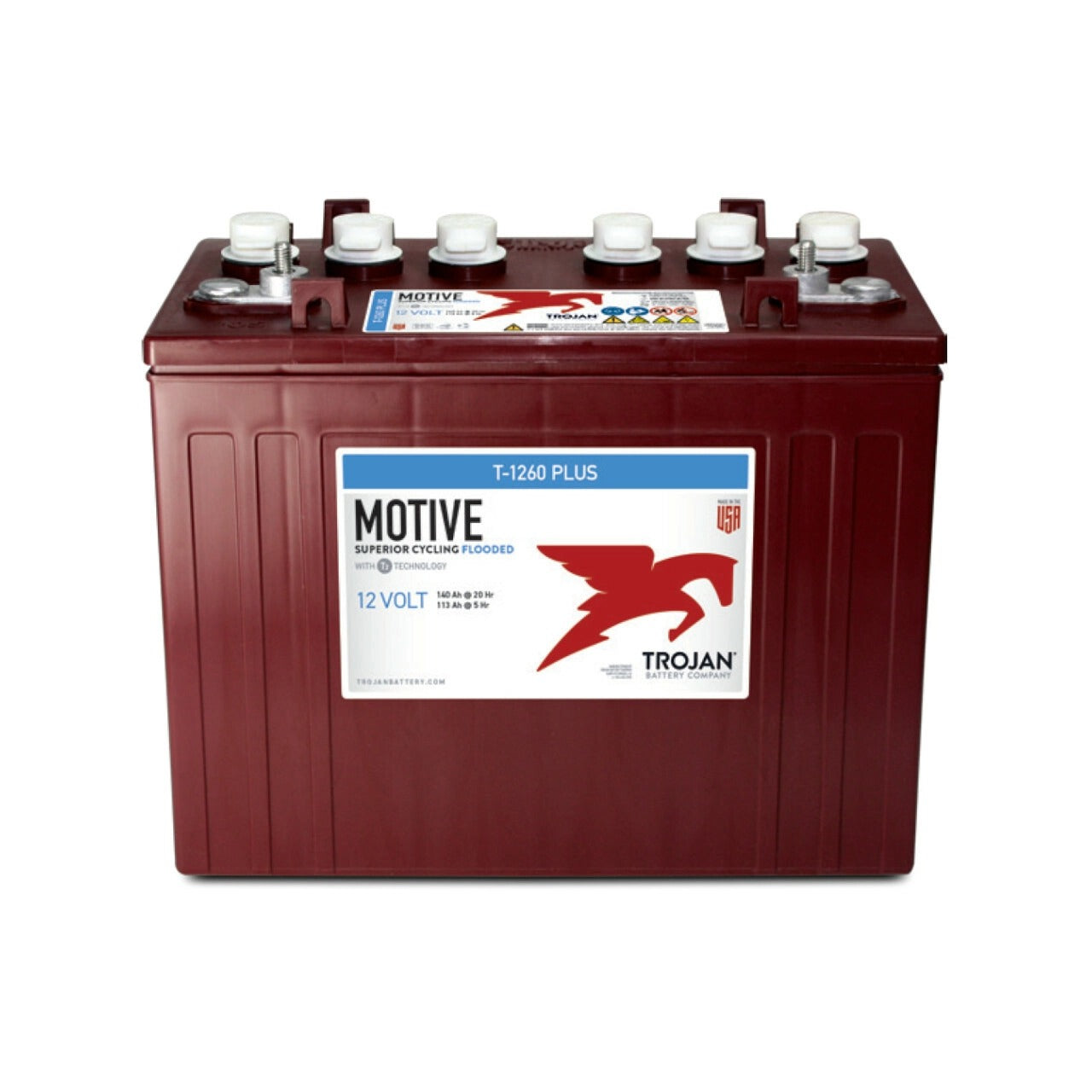 Trojan Battery | T-1260 Plus｜12V｜140Ah (C20)｜1200 Cycles｜2-4 Weeks Ship Time