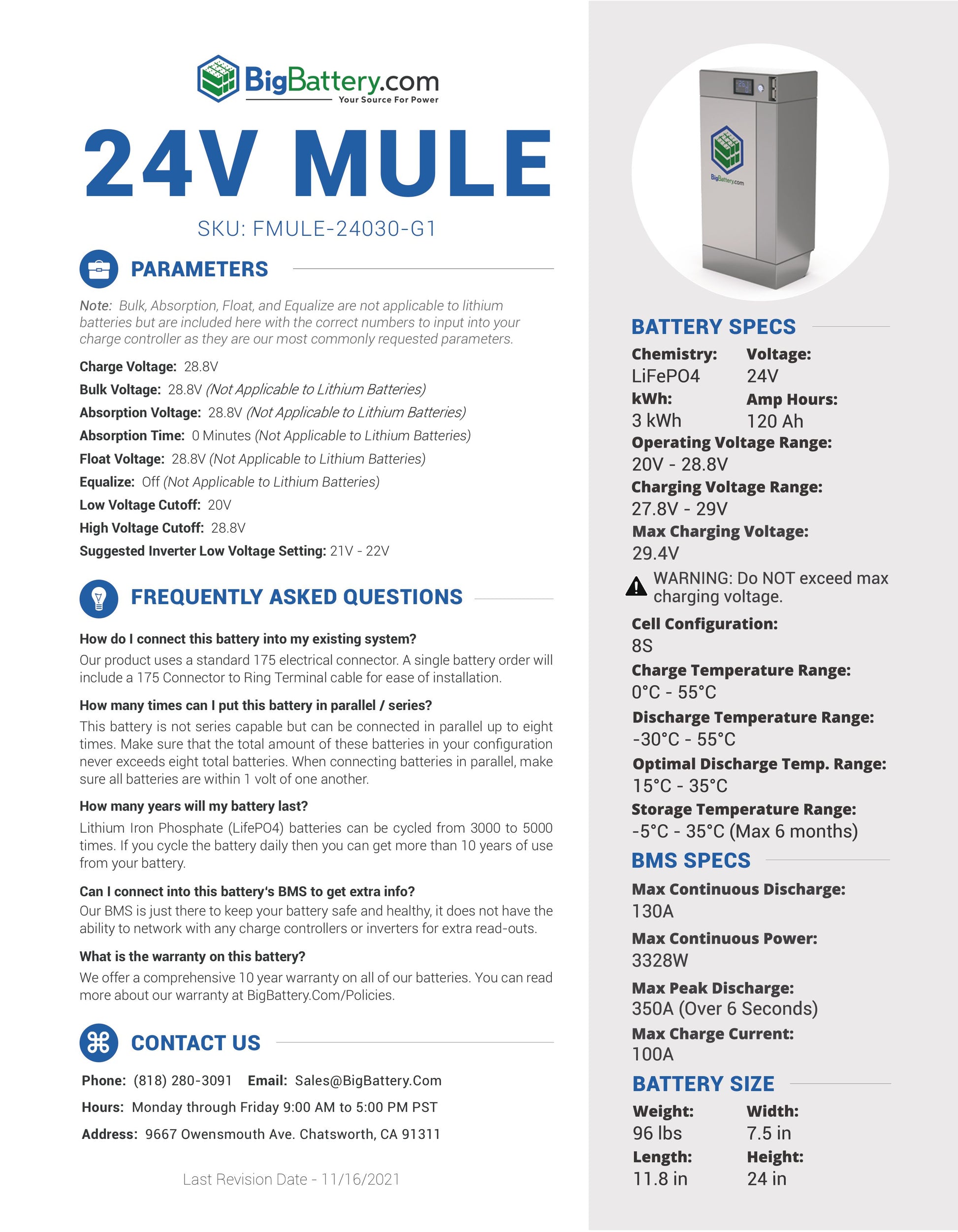 24V MULE｜120AH｜3KWH｜LIFEPO4 Power Block｜Lithium Battery Pack｜3-8 Weeks Ship Time