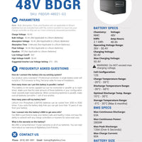 48V BDGR GEN-2｜48AH｜2.1KWH｜NMC Power Block｜Ships in 3-8 weeks