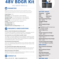 48V BDGR KIT GEN2｜144Ah｜6.3KWH ｜ NMC X3 Power Block｜Ship In 3-8 Weeks