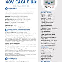 48V EAGL KIT｜60Ah｜3.06kWh｜LIFEPO4 Power Block｜Lithium Battery Pack｜3-8 Weeks Ship Time