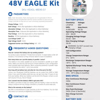 48V EAGL KIT｜90Ah｜4.608kWh｜LIFEPO4 Power Block｜Lithium Battery Pack｜3-8 Weeks Ship Time